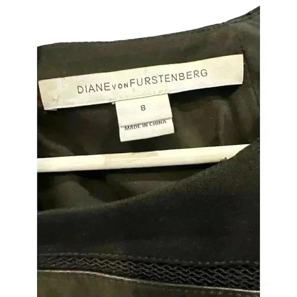 - Diane Von Fustenberg Novi Dress With Leather and Mesh Details Size 8, Pr… - Picture 5 of 7
